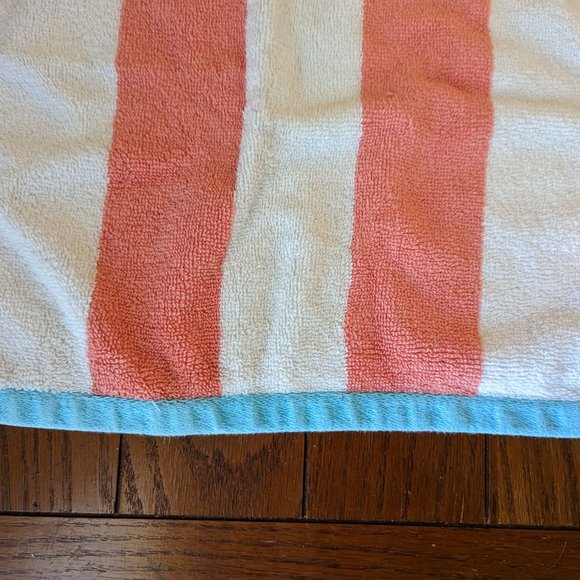 HP Tommy Hilfiger Orange, White & Blue Striped 100% Cotton Washcloth 12" x 11.5" - Picture 3 of 6
